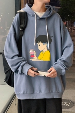 WY2200-P35加绒款-P40纯棉连帽卫衣男大码运动帽衫宽松薄外套男，男装卫衣，电商A040