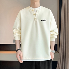 假两件卫衣亨利领t恤男款cleanfit美式复古长袖WY0553-P50，男装T恤，星座308B-2