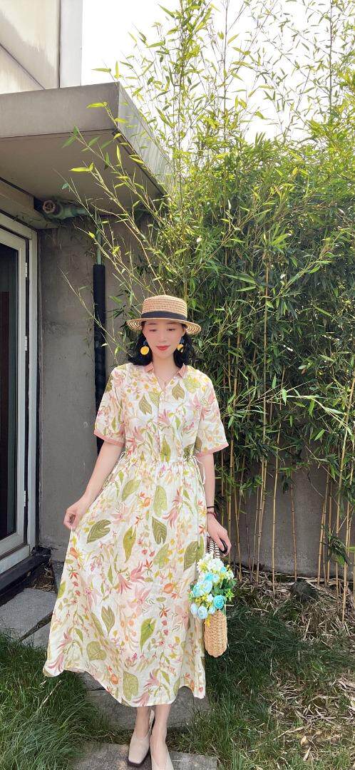 纯苎连衣裙小衫裤子裙子衬衣 时尚风 风淑女风休闲风，女装连衣裙，川哲