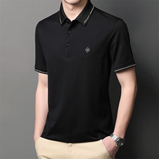 夏季新款男士翻领短袖t恤中年有领男装上衣服休闲POLO衫，男装T恤，电商B212（原钱塘6029）