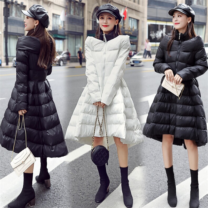 2022年冬季长袖中长款修身拉链纯色棉衣/棉服时尚显瘦修身潮,女装棉衣/棉服,艾仟回(原伊仟回)