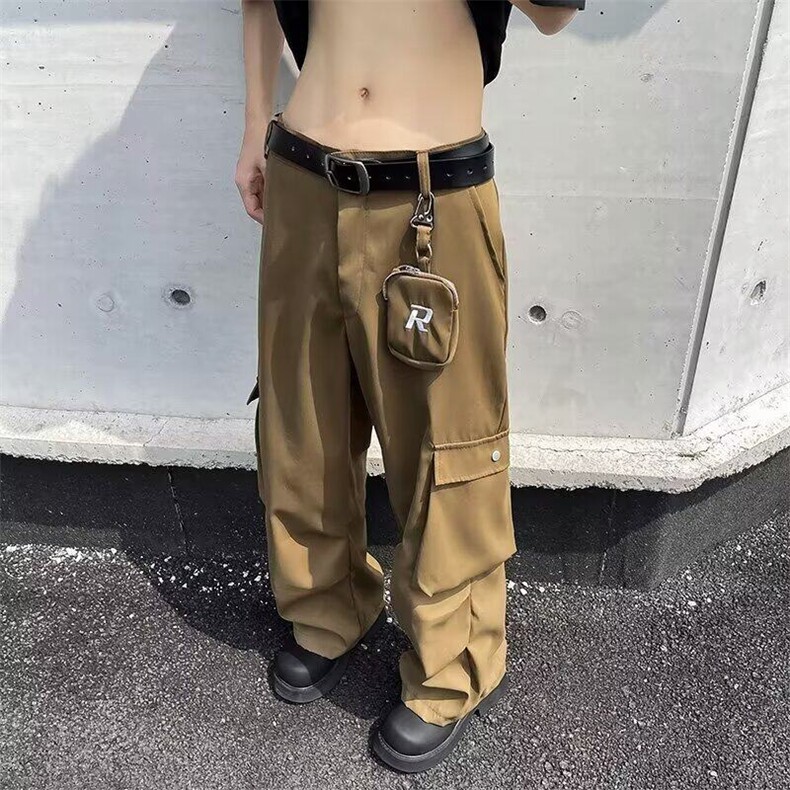 春夏新款美式复古水洗低腰百搭显瘦配腰带休闲阔腿裤长裤KZ65,男装休闲裤,星座1116A（原606A-3）