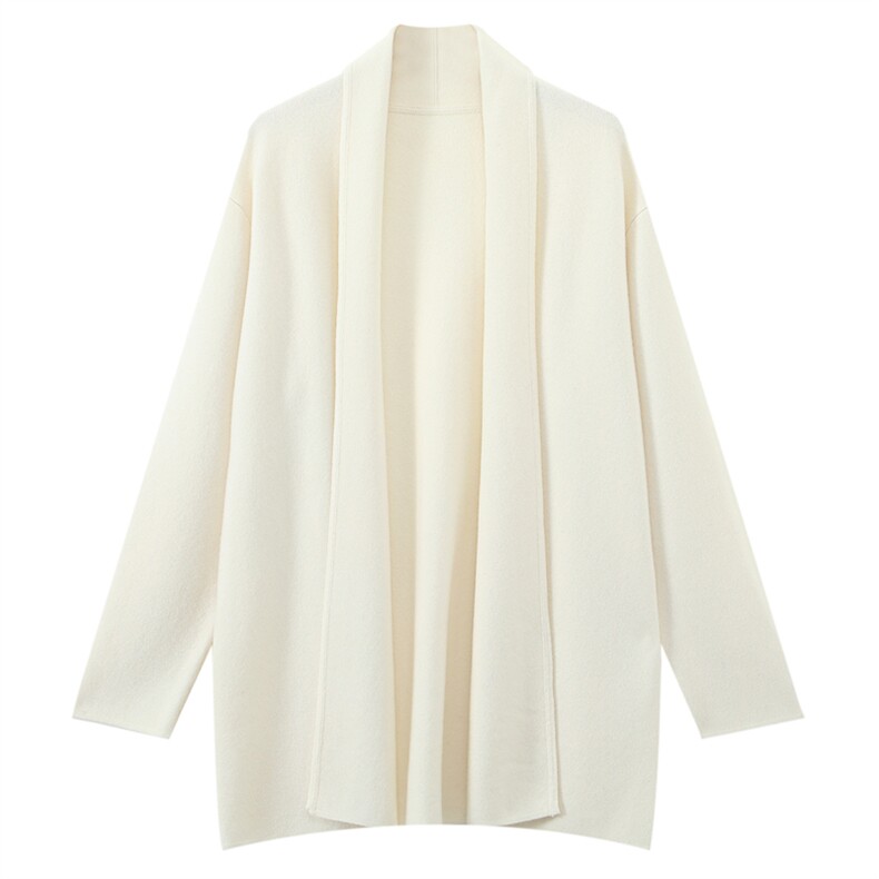 2025年秋季宽松型常规单件长袖开衫，女装针织衫/毛衣，美够羊绒
