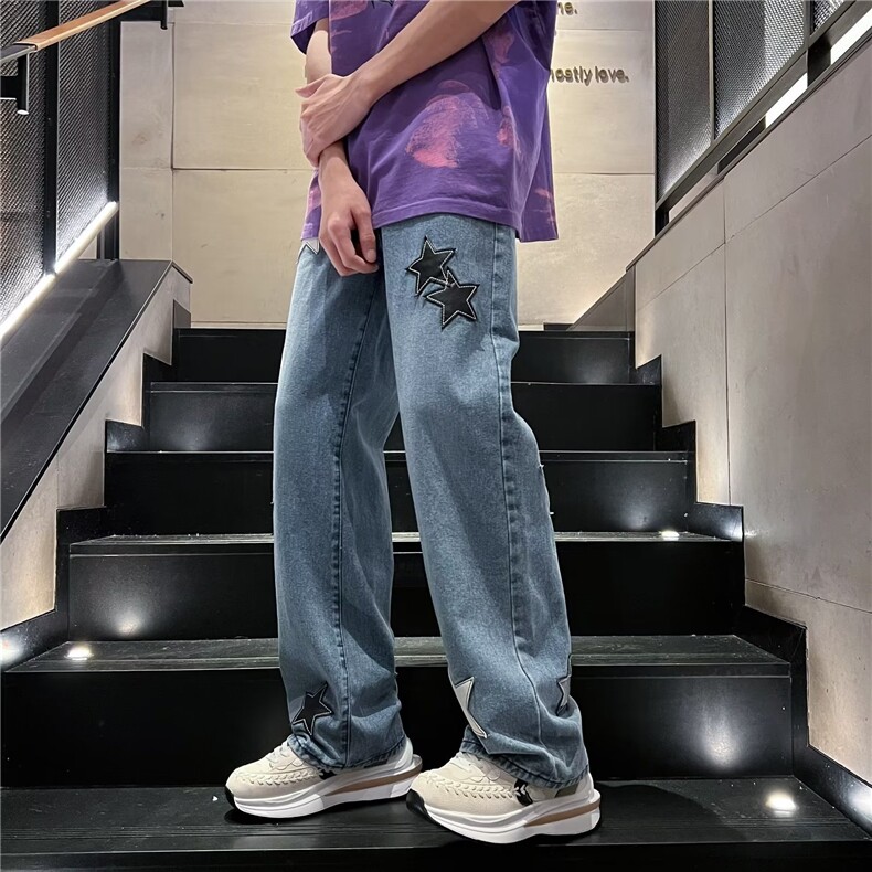 美式牛仔裤男春秋新款休闲直筒裤KJ64P43,男装牛仔裤,星座1116-2