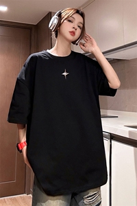 1中性可拆卸四芒星装饰多色大码M-5XL短袖T恤男DT77783P16块特价图片