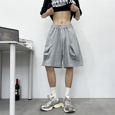 夏季短裤男潮牌宽松bf休闲潮流松紧腰抽绳运动五分裤D01123-P35，男装牛仔裤，星座308B-2