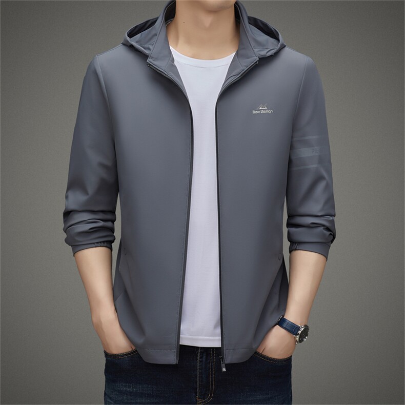 BA3701春季新款精品高端男士连帽夹克锦氨面料可脱卸帽P135图片