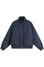 JK007平铺白底大口袋工装教练飞行夹克聚酯纤维(S-3XL)TP38，男装夹克，电商A088