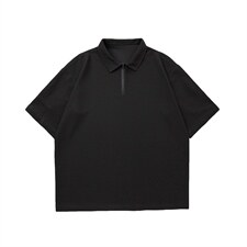 T6075/P25新款夏季华夫格polo衫T恤男大码宽松纯色简约上衣男装潮，男装T恤，电商A141