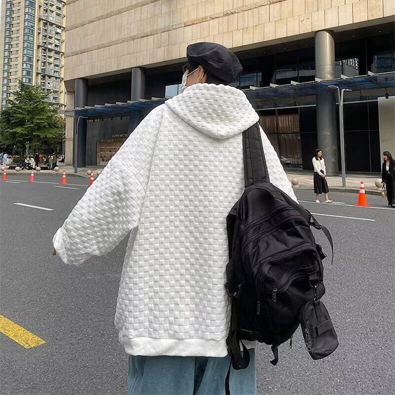 GFCP39-P32华夫格夹克胖子连帽春季宽松,男装夹克,星座1503-1