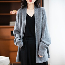 法式高端轻奢纯羊毛针织miu系开衫女外套披肩2025新珠片闪亮披风，女装羊毛衫，昭美羊绒
