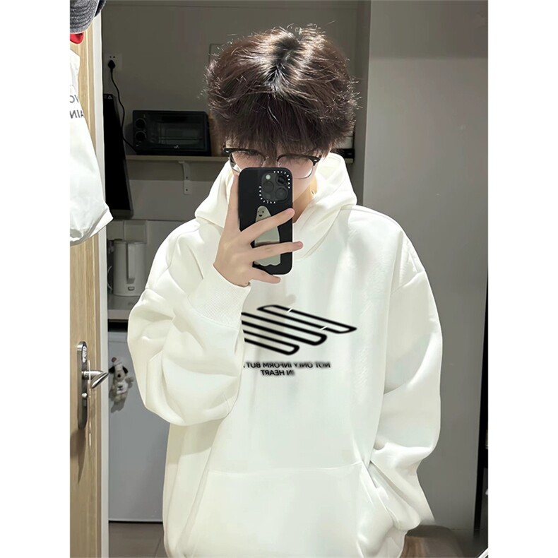 抖音得物高品质印花连帽卫衣秋冬装美式宽松连帽纯色卫衣ADL111,男装卫衣,电商A443