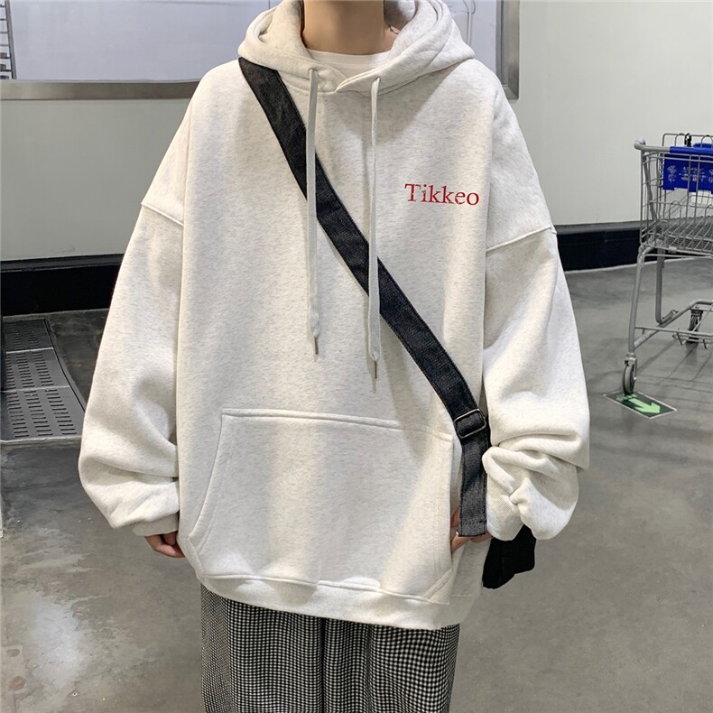 秋冬新款简约宽松连帽卫衣D328-WY23094-薄款P55加绒P65,男装卫衣,电商D328