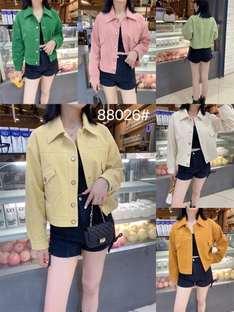 【现货】秋季新款洋气条绒小夹克，其它，蓝典