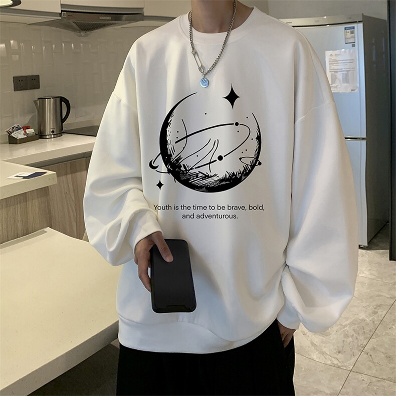 麂皮绒卫衣男大码重磅长袖t恤男JW81457-P35加绒款P45,男装T恤,电商A040
