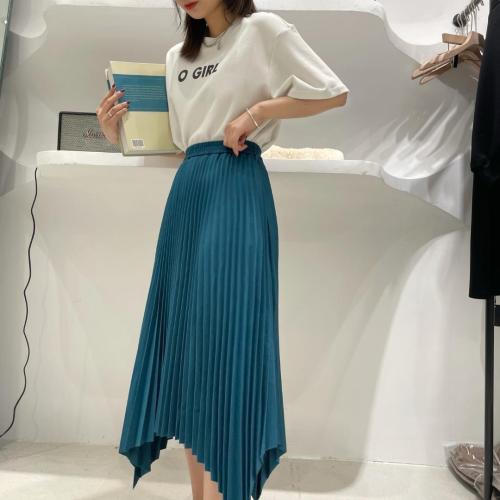 【现货】夏季新款碎花净色半裙百褶裙,女装半身裙,素名