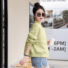 时尚百搭秋季新款女装休闲风衣外套显瘦修身短款夹克气质优雅韩版上衣，女装风衣，靓星雨