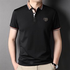 22新款夏季中年男装体恤翻领简约商务宽松半袖保罗衫短袖纯色男装，男装T恤，电商B212（原钱塘6029）