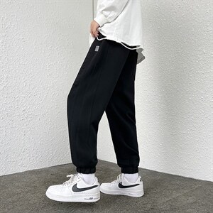 新春男韩版潮流港风休闲立体印花松紧束脚宽松休闲裤FNY2322-P45图片