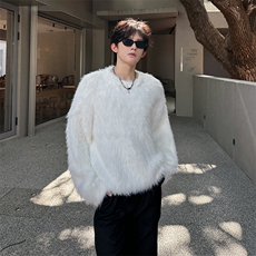 秋冬新款男士针织衫圆领男士马海毛毛衣男A071-6608-P55，男装针织衫/毛衣，电商A071