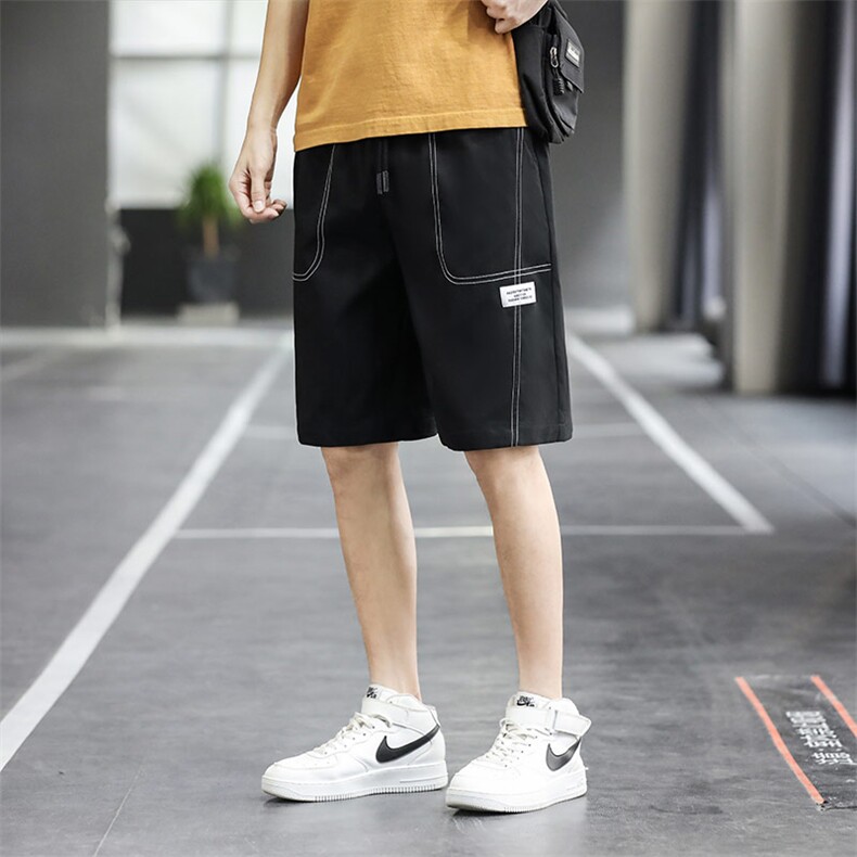 夏季新款短裤男宽松潮流港风百搭休闲五分裤运动短裤325-P20控48,男装牛仔裤,星座717
