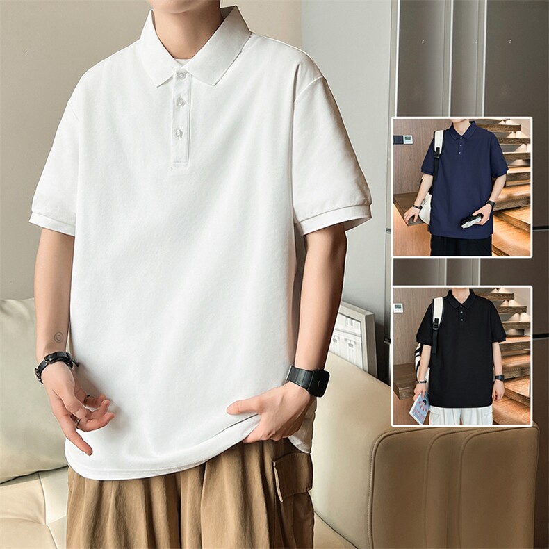 P02短袖男夏季新款纯色潮流半袖上衣休闲透气高级翻领polo衫T恤衫，男装T恤，星座115A(原星座507）