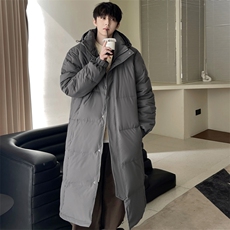 情侣羽绒服男冬季新款港风宽松连帽长款保暖外套YR921-P190，男装羽绒服，星座214-3