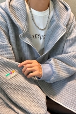 380克玉米格华夫格定制面料卫衣男95%聚酯纤维5%氨纶WY77063P75控，男装卫衣，星座227-7