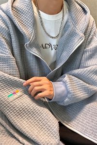 380克玉米格华夫格定制面料卫衣男95%聚酯纤维5%氨纶WY77063P75控图片