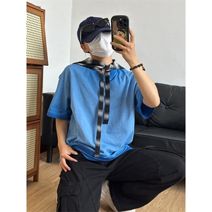 260G重磅纯棉短袖t恤男士夏季复古水洗做旧 TX95-P35图片