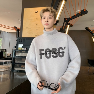 高质量！秋冬高领毛衣加绒加厚翻领针织衫男毛衣FL253-特p38