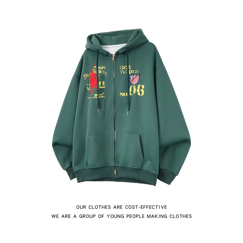 新款休闲宽松工连帽卫衣外套秋季小众设计上衣潮流，女装短外套，星座1018A