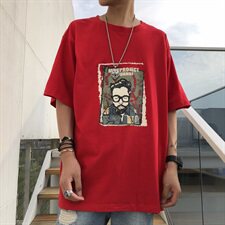 大码男士短袖T恤嘻哈潮款半袖打底衫加肥加大码18053款，男装T恤，星座802