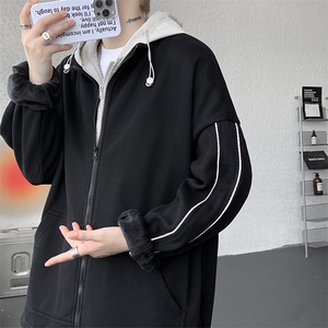 8XL-M 秋季假两件加厚卫衣男棒球服夹克风衣外套WY36P78图片