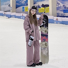 两件套中性加厚保暖外套男女同款防风滑雪服套装TZ027-P240控348，男装棉衣，电商A001