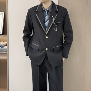 学院风DK制服男生西服套装英伦风痞帅西装外套班服潮W6887-P57,吊带毛衣套装搭配鞋子图片