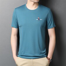 夏季圆领舒适短袖t恤男时尚半袖韩版男装薄款冰爽凉感体恤P42，男装T恤，钱塘6003A(原)4033A