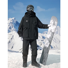 24冬户外防水防风单板滑雪服男女中性风大码加棉加厚外套M78-P155，男装棉衣，电商A001