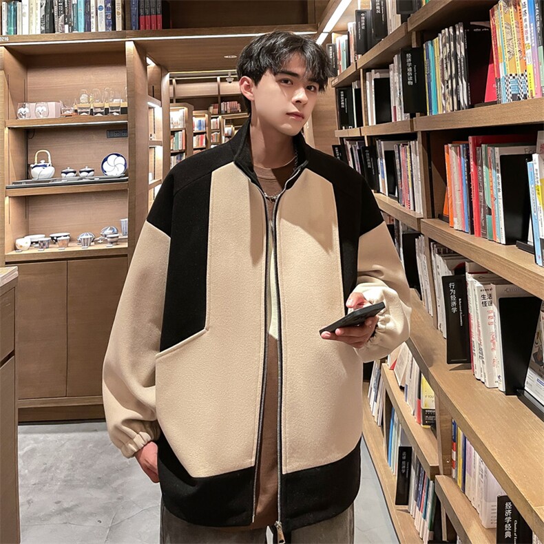 男装呢料夹克2026秋冬季新款毛呢大衣男生外套XZ514-2-F607-P115,男装夹克,星座514-2(原B239)