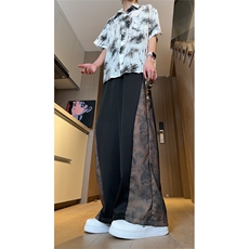 现货侧面褶皱拼接设计感风垂感冰丝休闲裤K801-P50控78，男装休闲裤，星座205-5