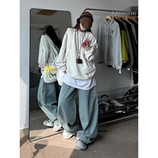 【有货】N1028CC-特P58竖条纹大口袋弯刀裤子男女工装牛仔裤，男装牛仔裤，星座1007（原301D）
