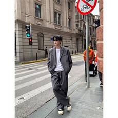 JY753-P63帅气宽松港风西装外套男春秋百搭休闲西服网图，男装西服套装，星座1501-3