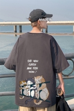 1港风印花情侣日系风潮大码M-5XL短袖T恤男DT7789P28控45，男装T恤，星座226-2