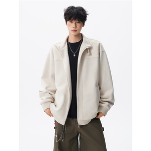 复古麂皮绒立领外套男女潮牌大码春秋飞行夹克美式外套JK5210/P80图片