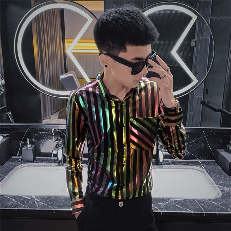 5秋长袖衬衫社会精神小伙亮色发型师个性潮男衬衣C301B-CS32,男装衬衫,电商C301B