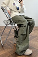美式高街小众休闲裤男个性工装百搭设计感长裤子E9012/P5078，男装牛仔裤，电商D202