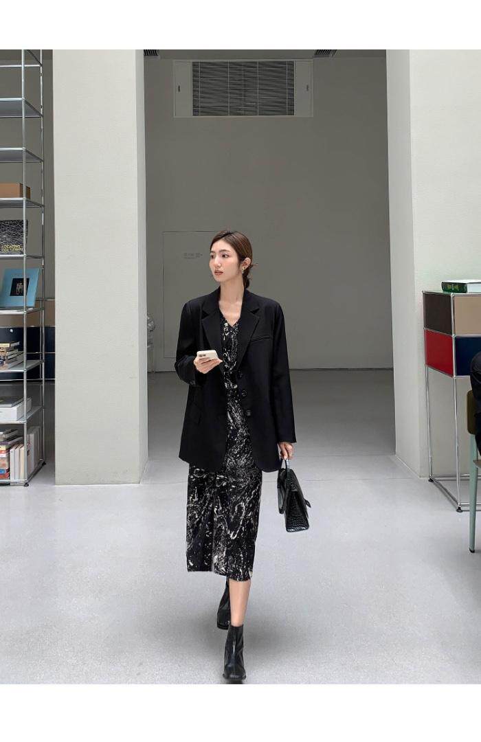 秋季新款韩版修身淑女气质高雅时尚连衣裙，女装连衣裙，荷塘月色