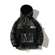 709-MY15-P11520冬款白底加厚潮牌羊羔皮毛一体套头夹克棉服，男装棉衣，星座709