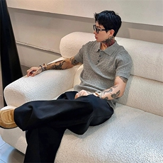 [网图]麻花短袖针织polo衫男夏痞帅弹力T恤翻领X61400-TP48不，男装T恤，电商A102