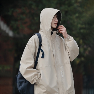 XZ214-8JK9958P85新款港风连帽夹克宽松百搭冲锋衣外套,男生冬季轻熟穿搭图片